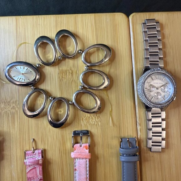Ladies' Pink + Silver 9 Watch Lot - Michael Kors, Timex, & More - Parts/Repair - Picture 3 of 6